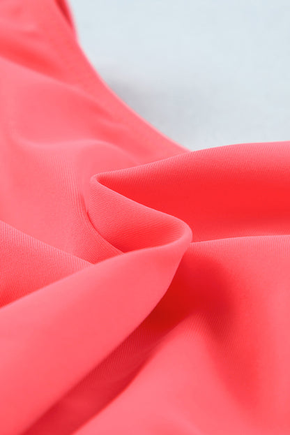 Bikini festoneado de cintura alta entrecruzado