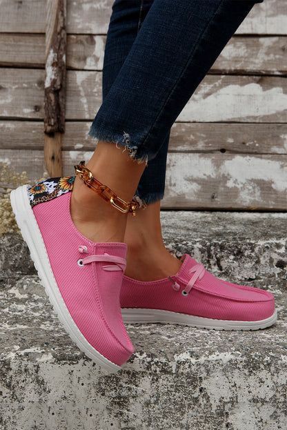 Multicolour Patched Back Heel Slip On Flat Shoes