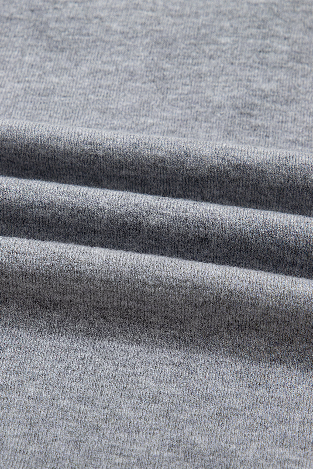 Gray Contrast Striped Trim V Neck Varsity Sweater