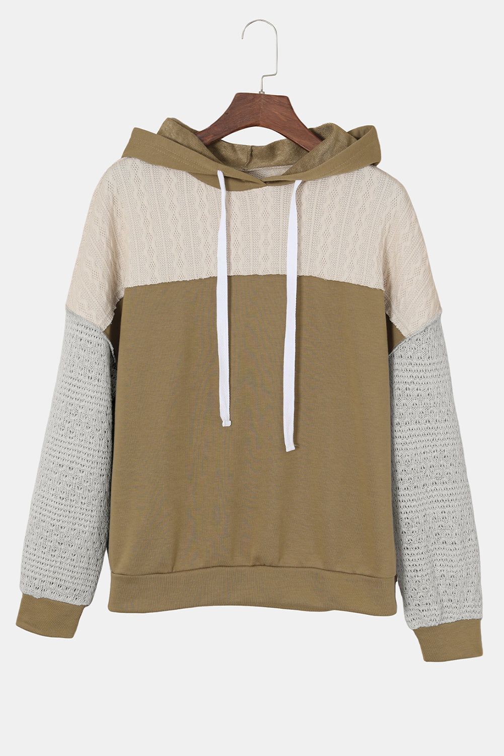 Sweat à capuche patchwork gris colorblock 