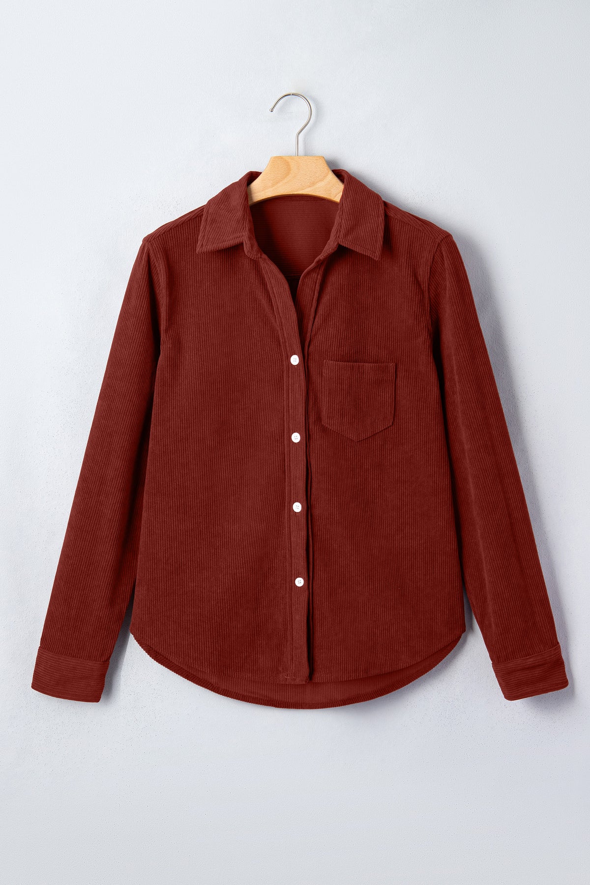 Clay Adjustable Cuff Long Sleeve Corduroy Shirt