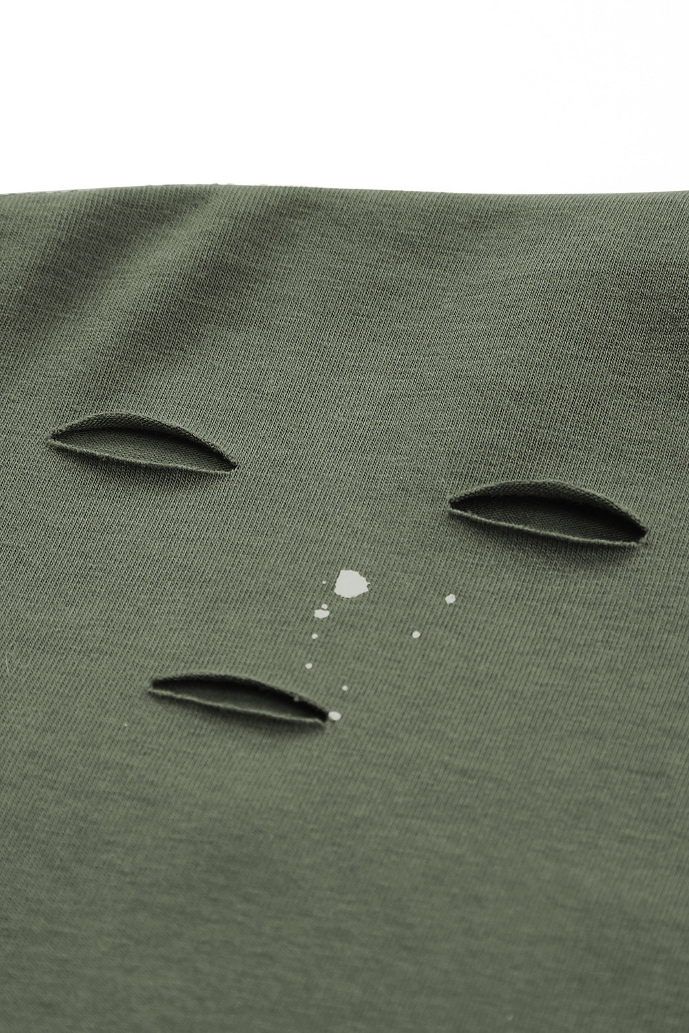 Haut à manches courtes et ourlet asymétrique délavé et vieilli