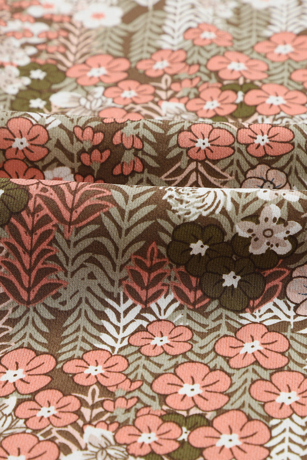 Blusa con botones y cuello en V con estampado floral 