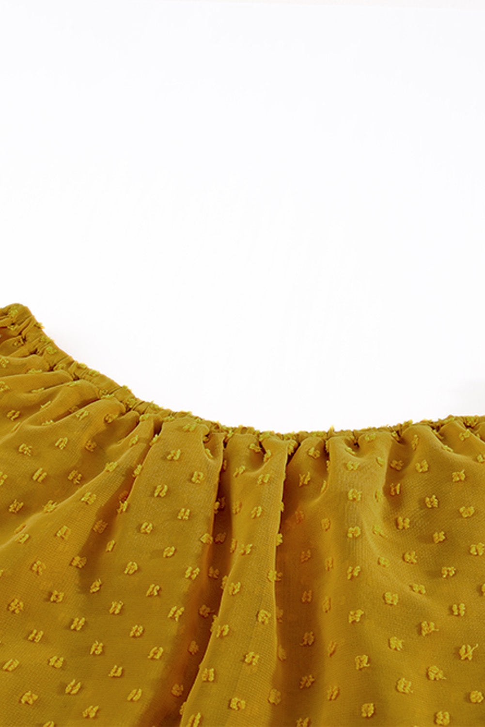 Yellow Yellow Off Shoulder Ruffle Swiss Dot Maxi Dress