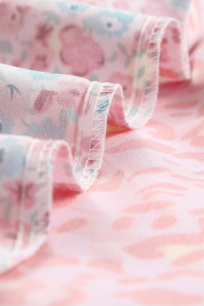 Haut cape multicolore à imprimé animal et floral