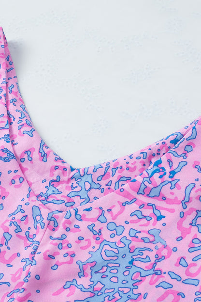 Haut à lacets et volants à imprimé léopard 