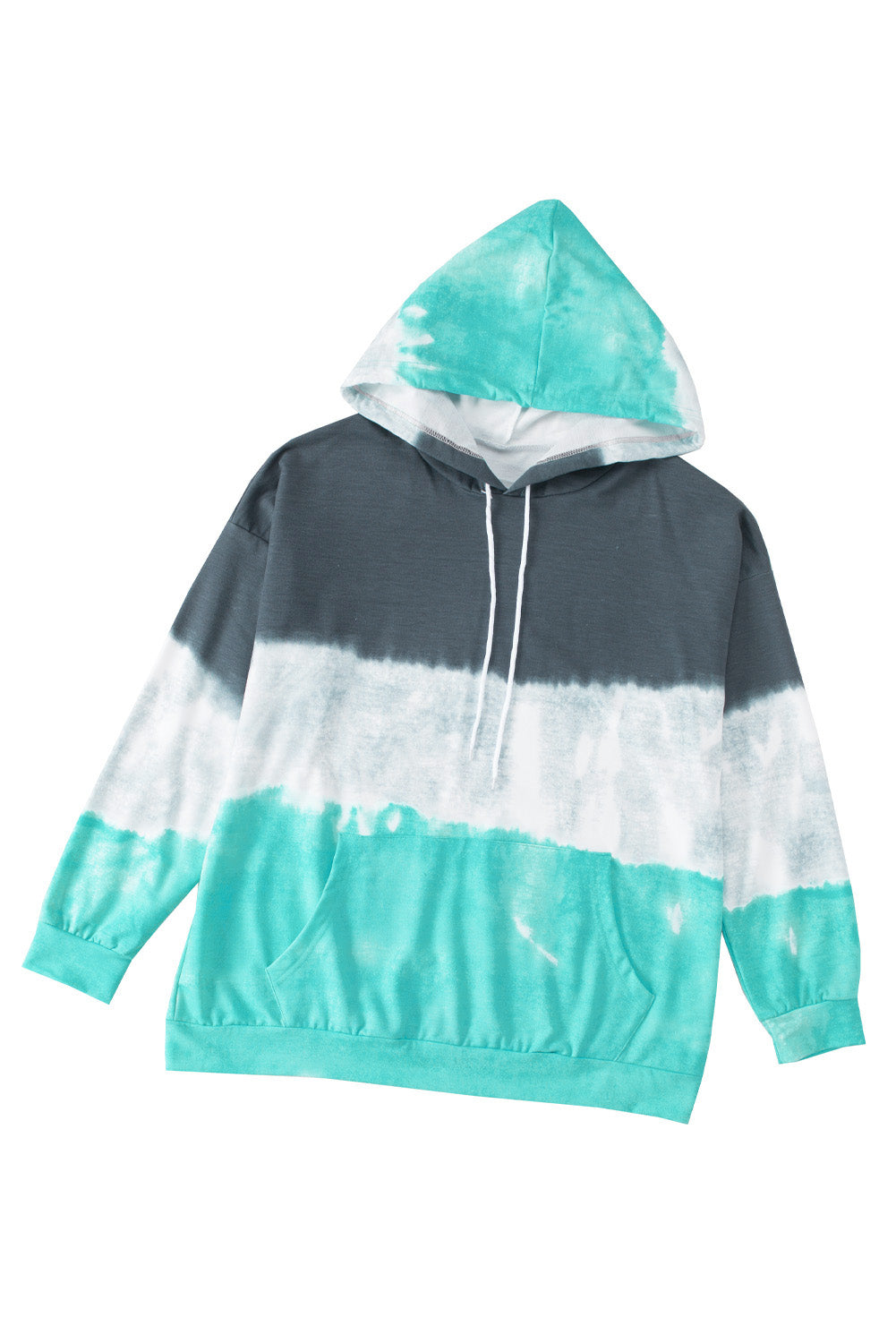 Sudadera con capucha de talla grande con bloques de color degradado azul