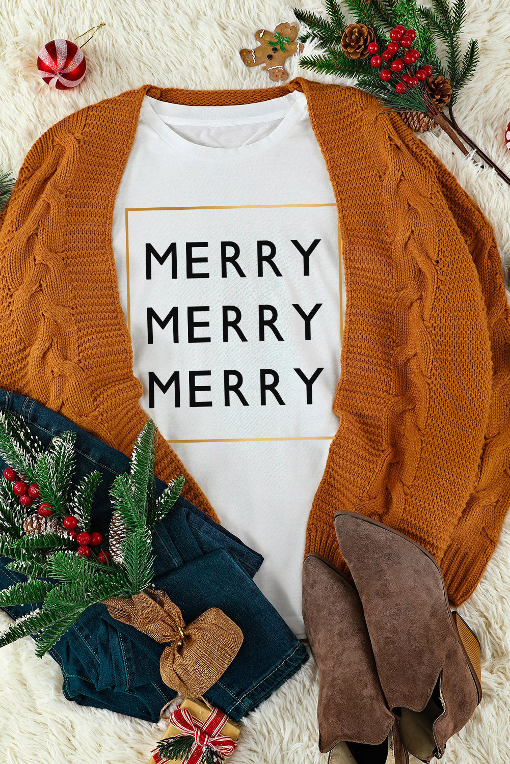 T-shirt à manches courtes avec imprimé graphique Santa Squad