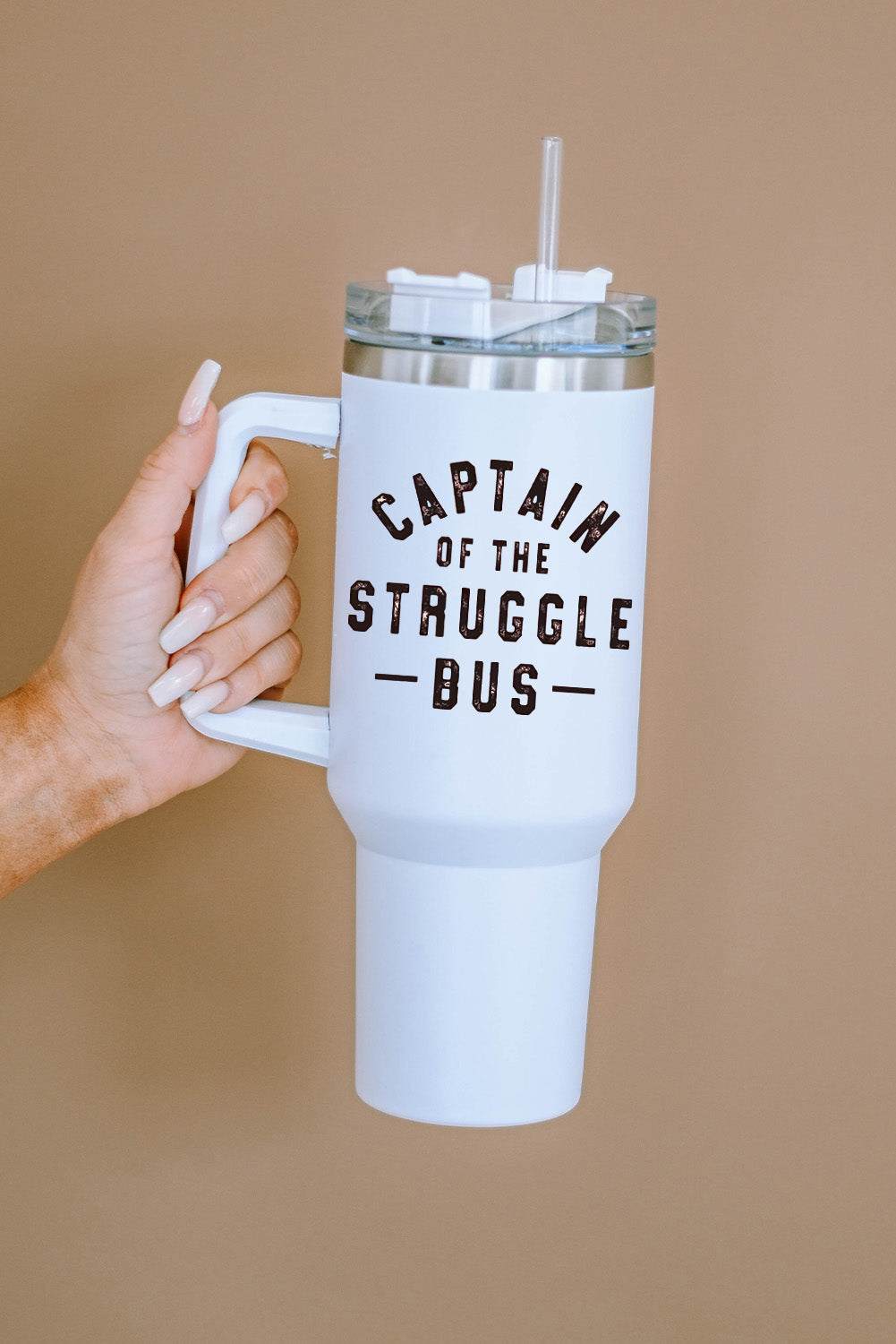 Tasse isotherme en acier inoxydable à imprimé léopard Mama avec poignée 40 oz