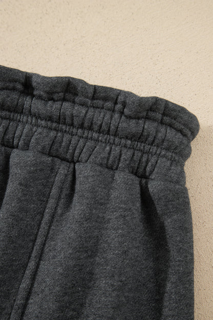 Carbon Grey Solid Colorblock Jogger Pants Set
