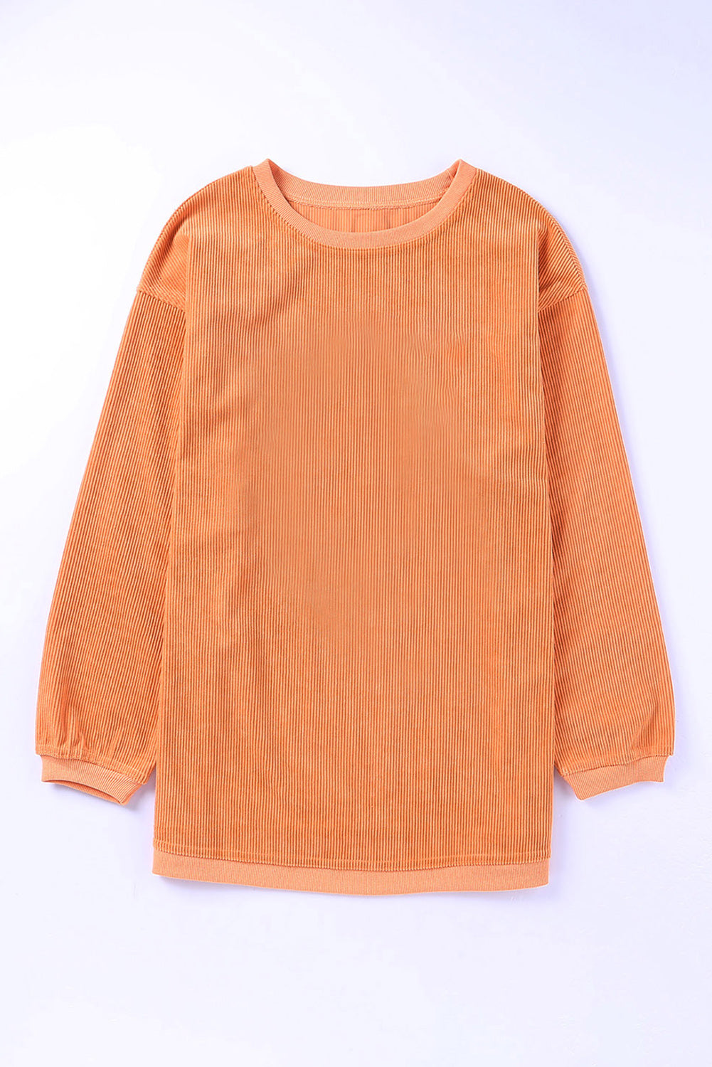 Sweat-shirt côtelé orange à imprimé fantôme de la saison effrayante