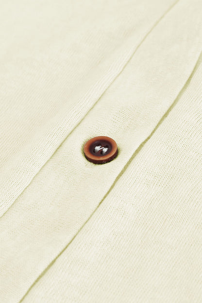 Cardigan ouvert à boutons de couleur unie beige