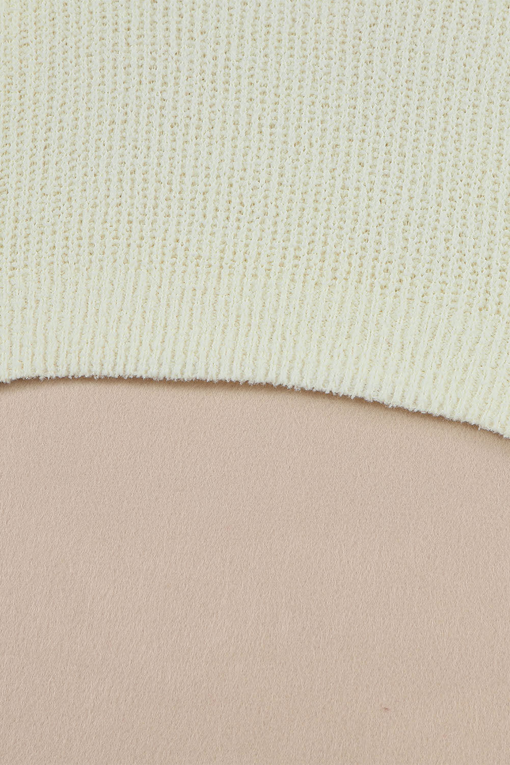 Apricot Cropped V Neck Fuzzy Sweater