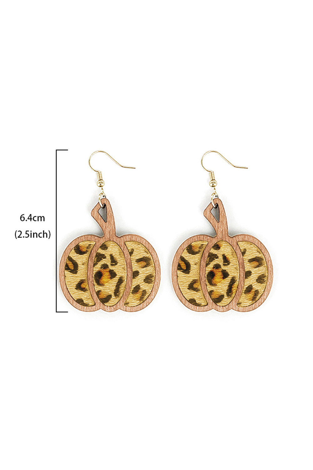 Pendientes colgantes con forma de calabaza con estampado animal multicolor 