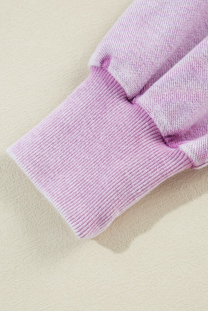 Sweat-shirt à épaules tombantes et délavé minéral aux pétales d'orchidée