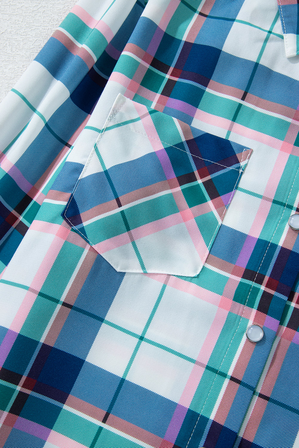 Ensemble 2 pièces chemise et short à carreaux bleus