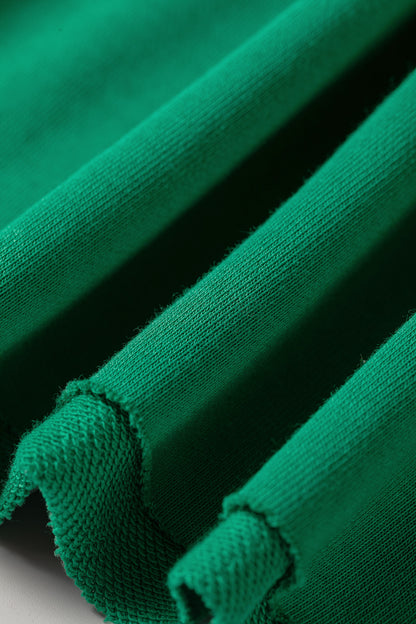 Bright Green Solid Color Hooded Long Sleeve Elastic Waist Pocket Pant Set