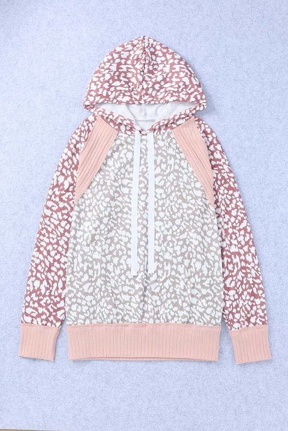 Sweat à capuche à manches longues léopard