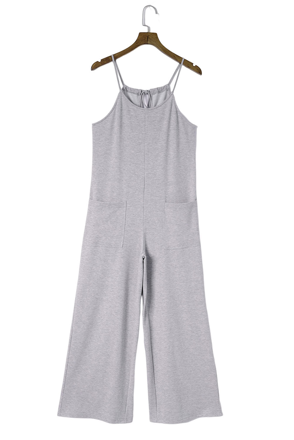 Loose Fit Side Pockets Spaghetti Strap Wide Leg Jumpsuit