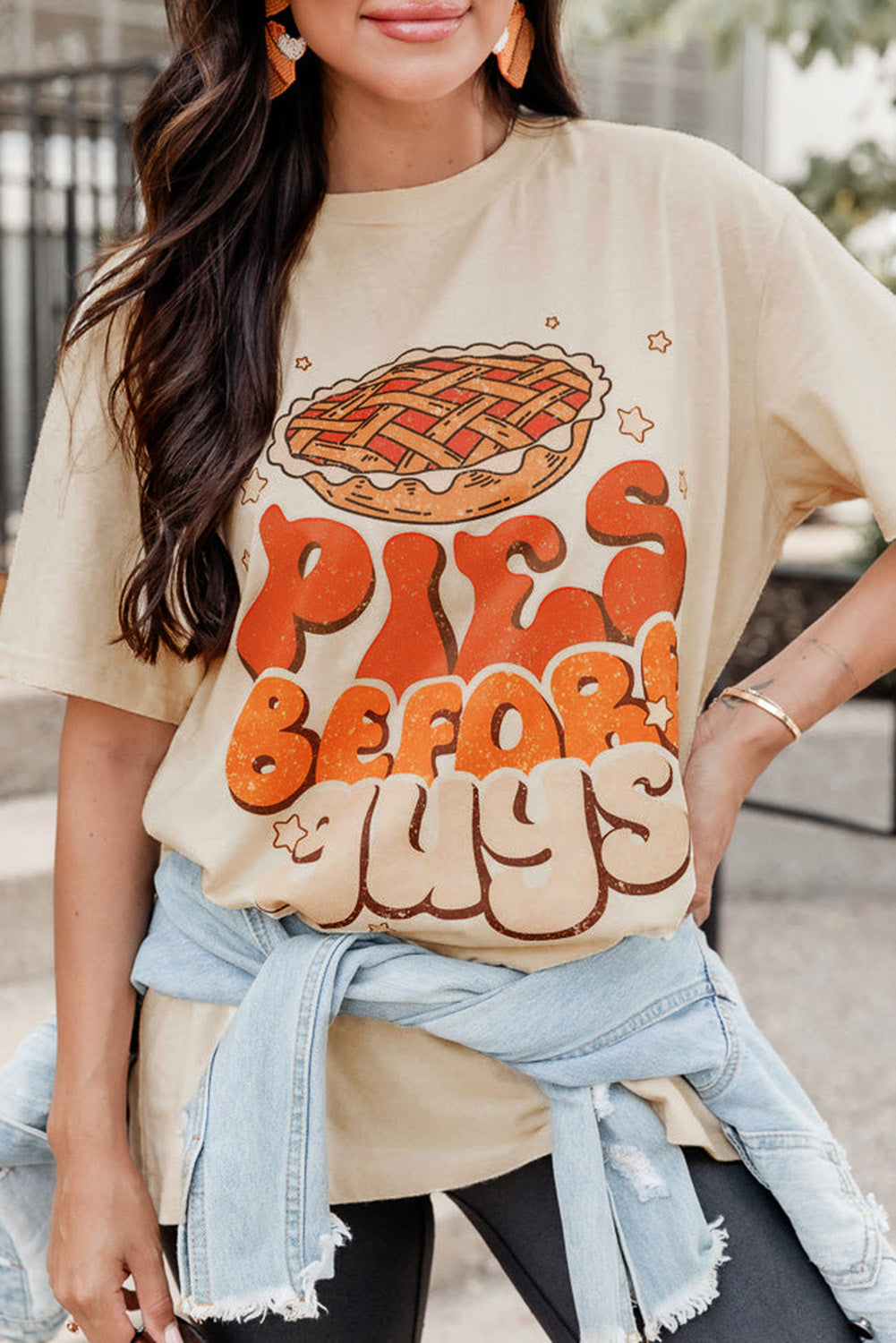 T-shirt kaki tendance Thanksgiving PIES BEFORE GUYS