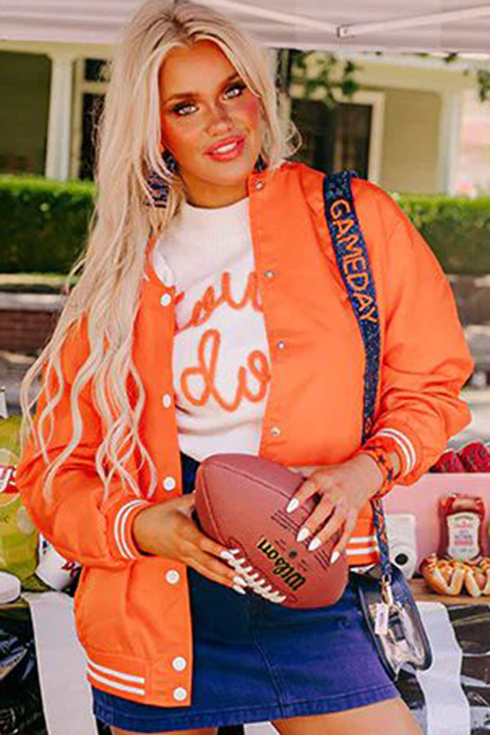 Pull ras du cou à manches courtes et col rond blanc à imprimé guirlandes