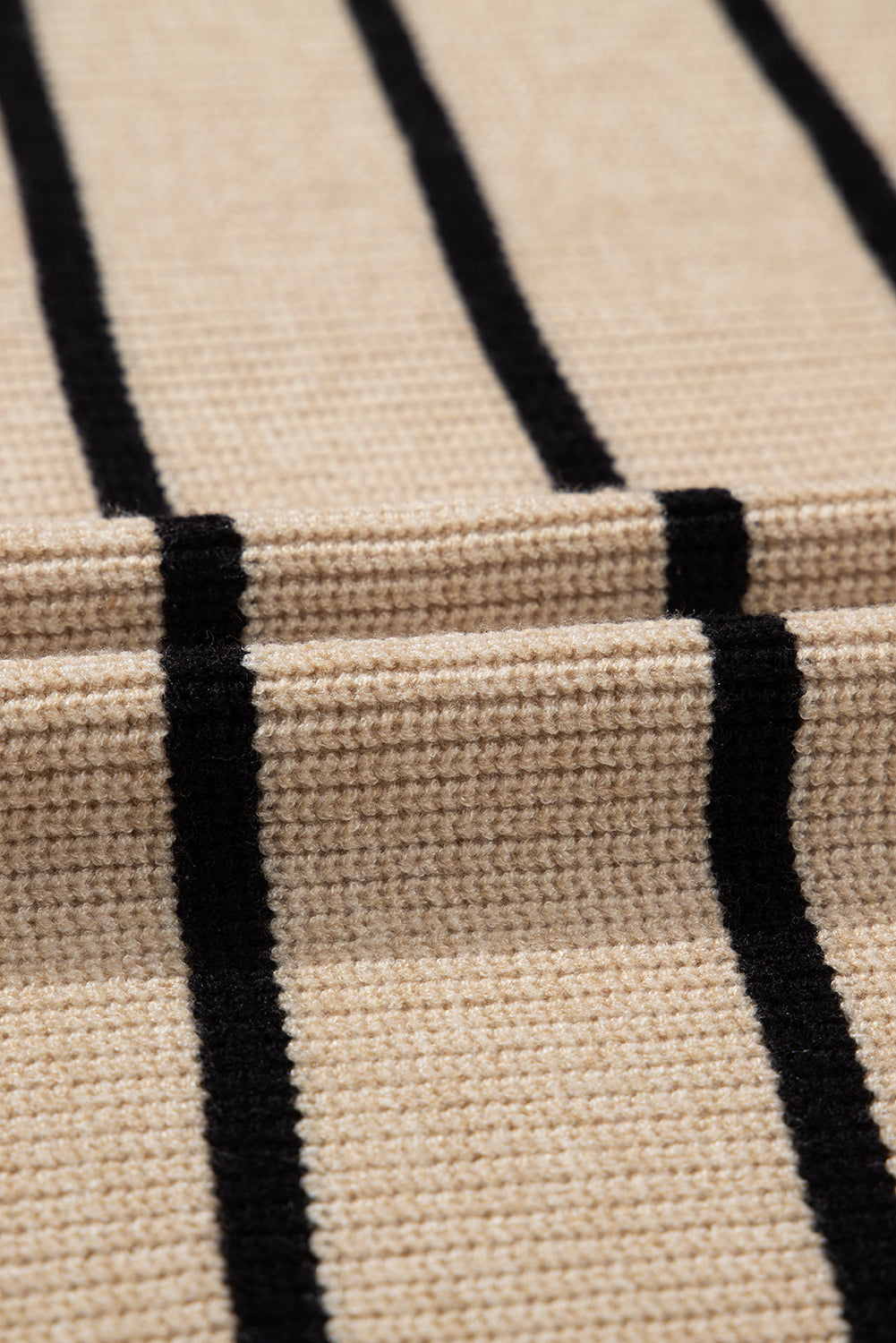 Cardigan ouvert à rayures noires et col châle avec poches