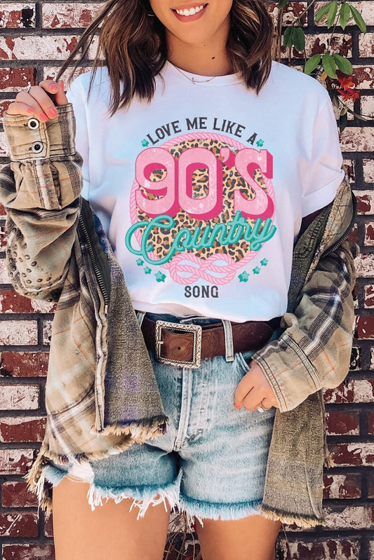 White LOVE ME LIKE A 90'S COUNTRY SONG Graphic Tee
