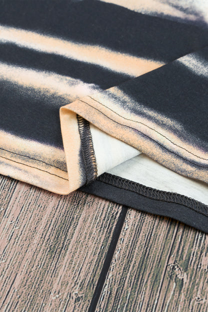 Blank Apparel - T-shirt basique à rayures bleu tie-dye