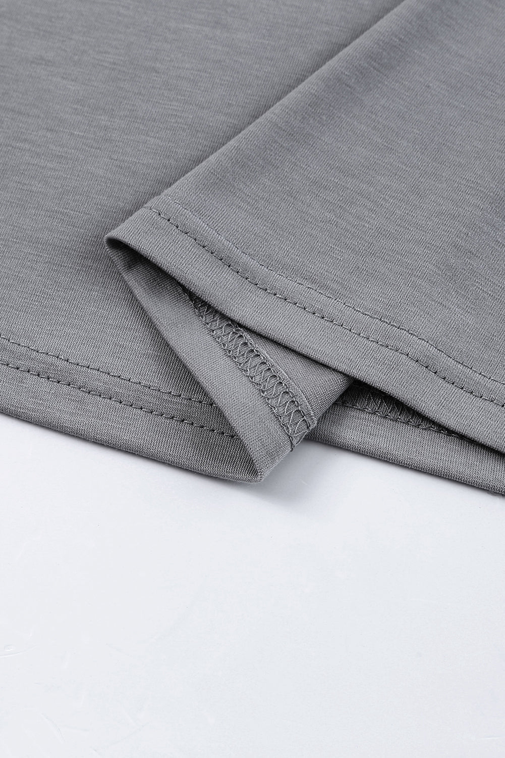 T-shirt uni à manches courtes et volants superposés 