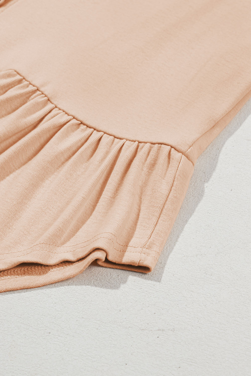 Chemise unie à volants et col en V boutonnée Jet Stream