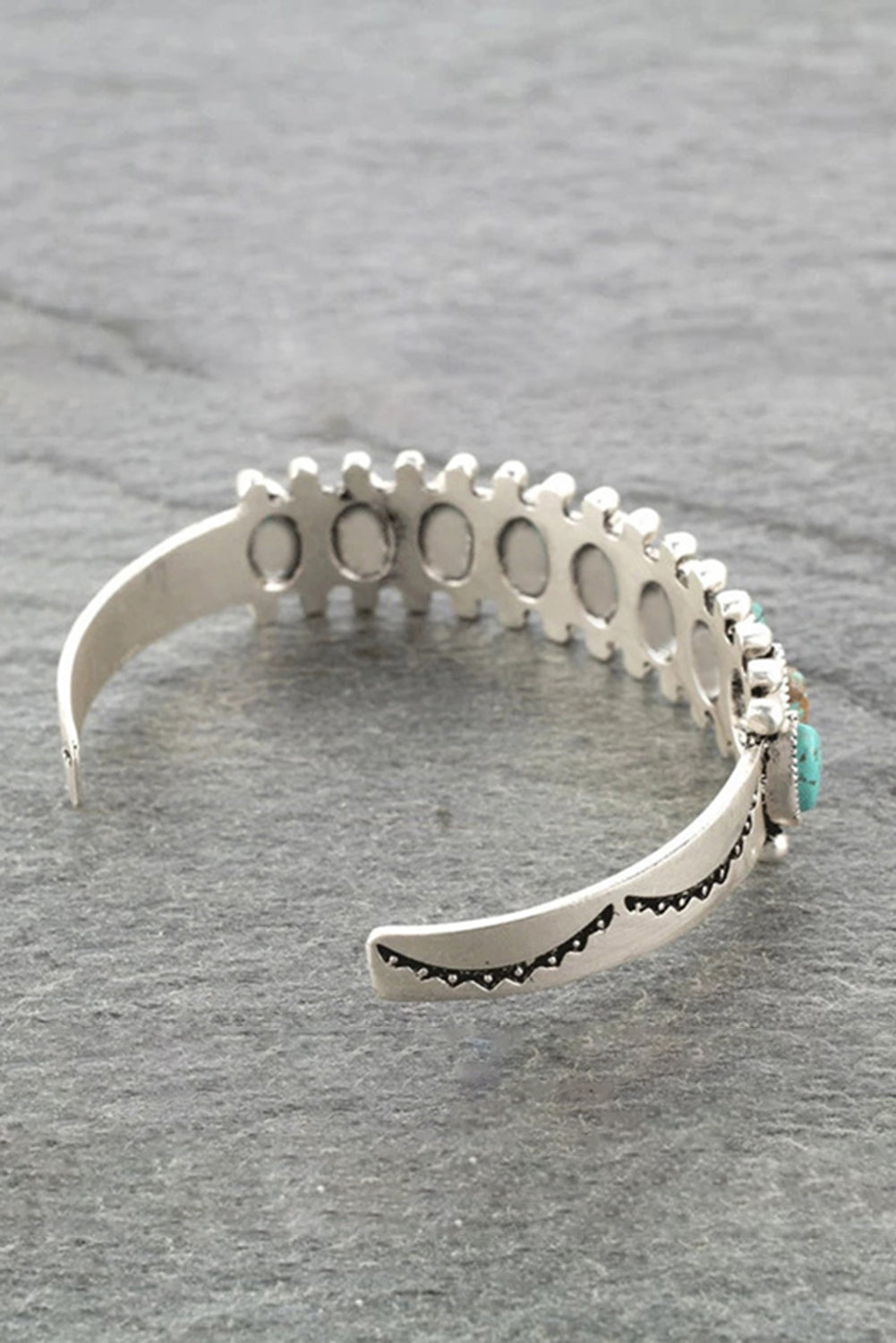 Boho Turquoise Gem Beaded Open Bracelet