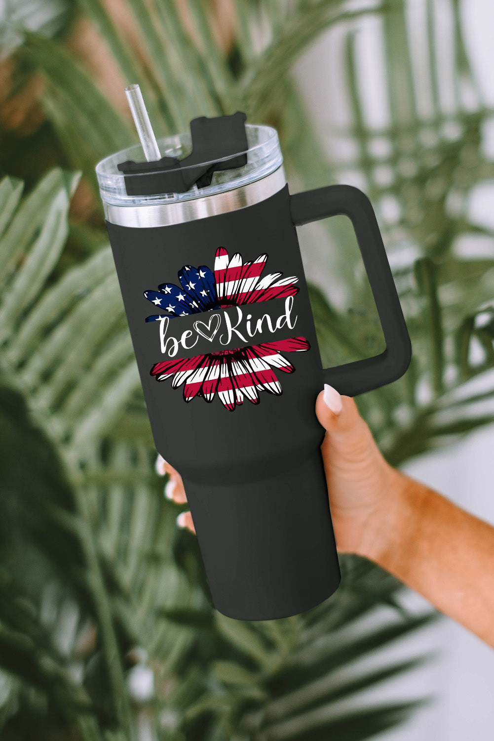 Tasse isotherme en acier inoxydable à imprimé léopard Mama avec poignée 40 oz