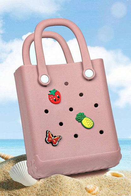 Apricot Pink EVA Self-assembly Detachable Straps Hollow Tote Bag