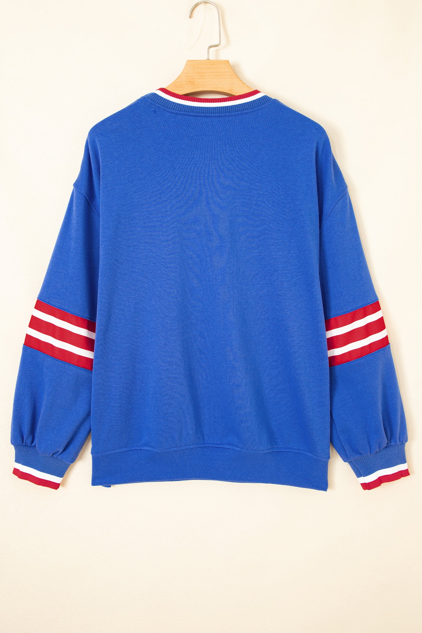 Sky Blue Abstract Racing Graphic Embroidered Patchwork Long Sleeve Sweatshirt