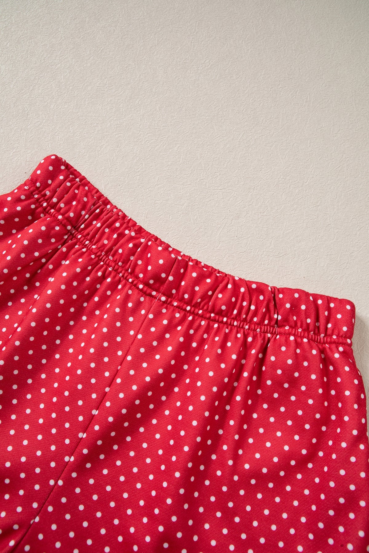 Red Plaid/ Polka Dot MERRY Holiday Long Sleeve Top and Shorts Set