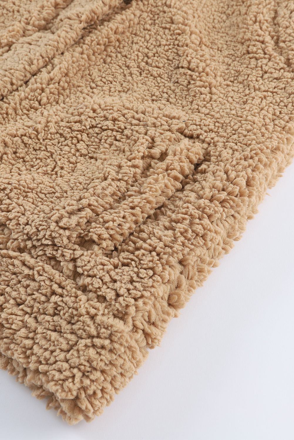 Green Snap Button Pocketed Sherpa Vest Jacket