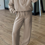 Jet Stream Half Zip Thumbhole Sleeve Hoodie Active Pants 2pcs Outfit