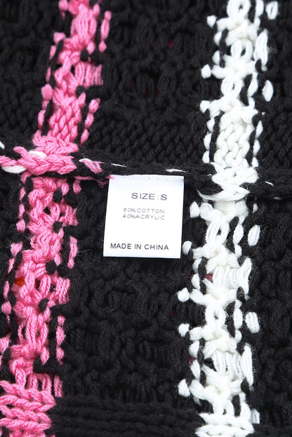 Suéter tipo jersey de punto texturizado con bloques de color a rayas 