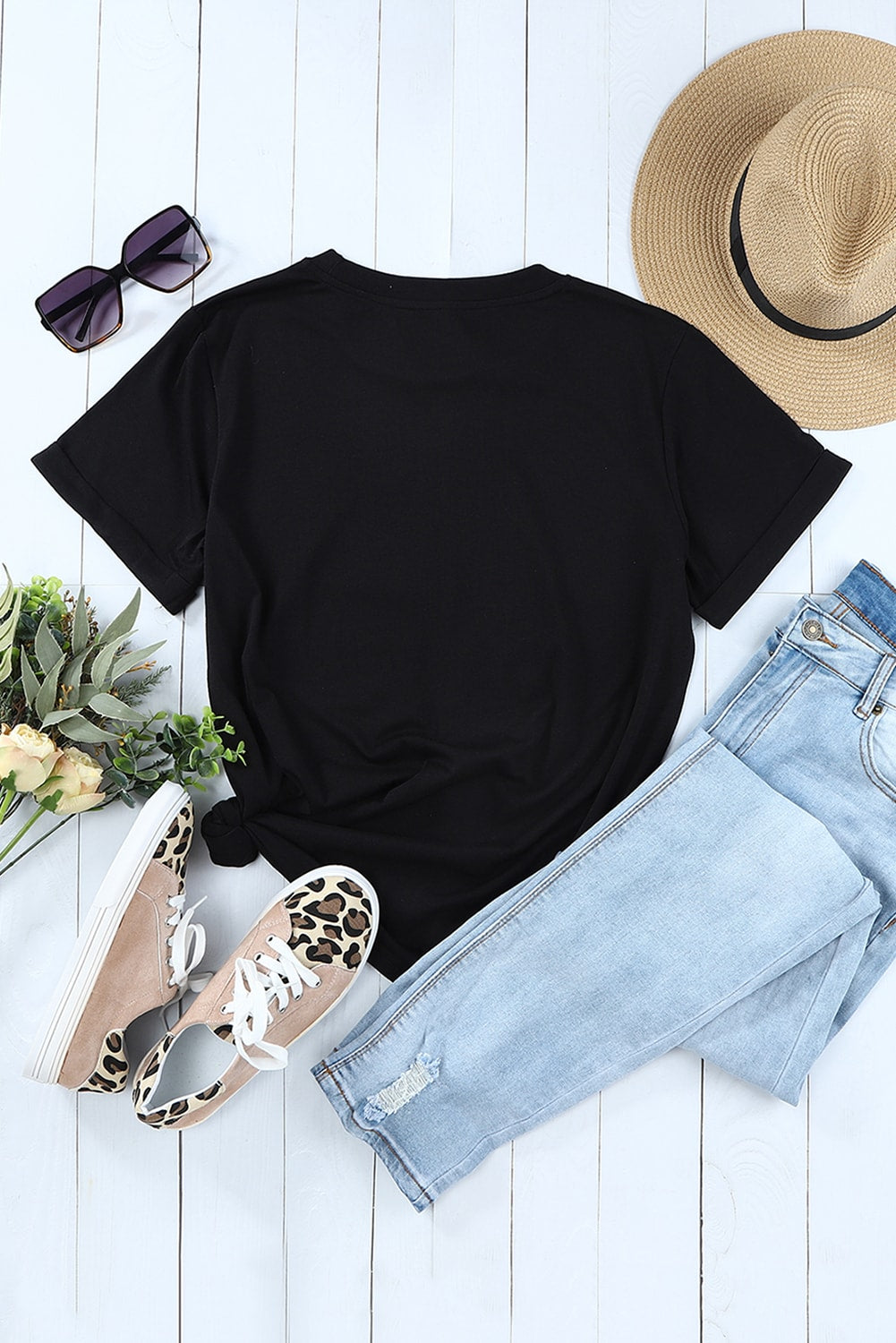 Camiseta de manga corta con estampado gráfico de Merry Christmas Trees