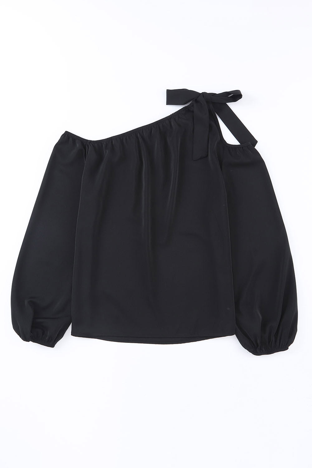 Blusa anudada asimétrica con hombros descubiertos