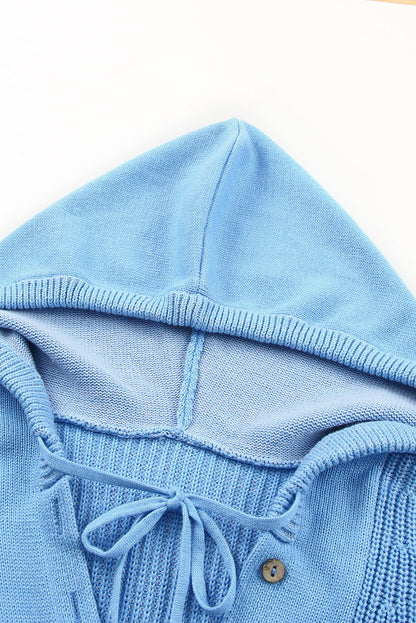 Pull à capuche col V Henley 