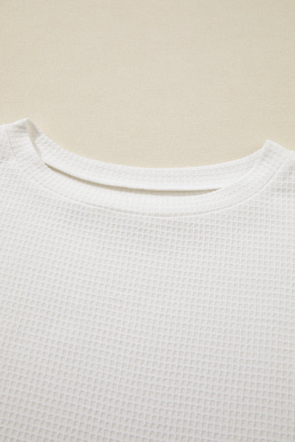 Ensemble t-shirt texturé décontracté blanc et short à cordon