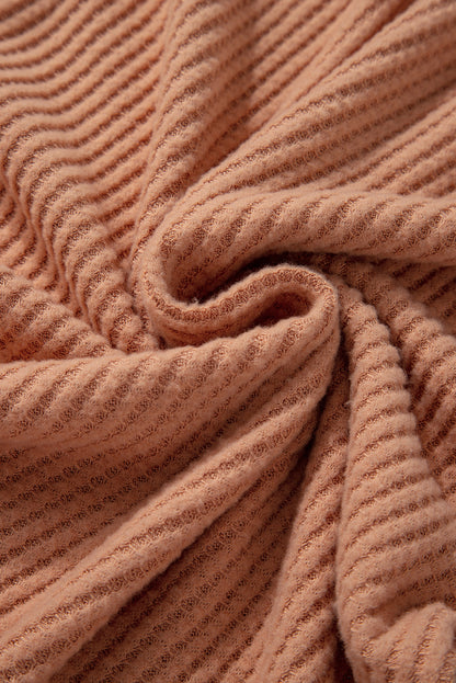 Sweat à capuche kaki en tricot gaufré patchwork aztèque grande taille