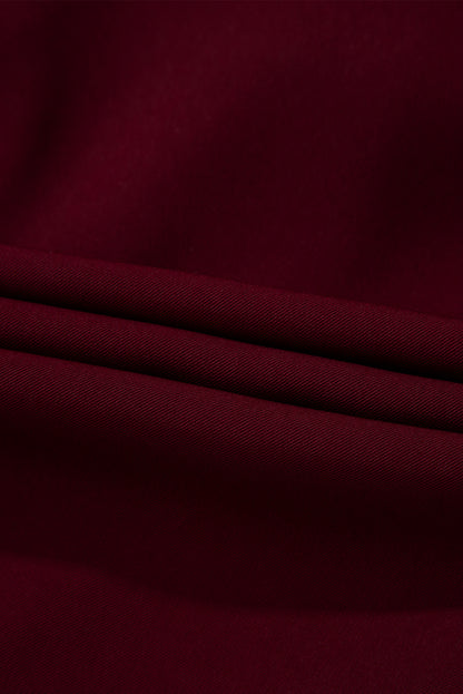 Red Dahlia Collar Tab Sleeve Zip Up Flap Detail Jacket