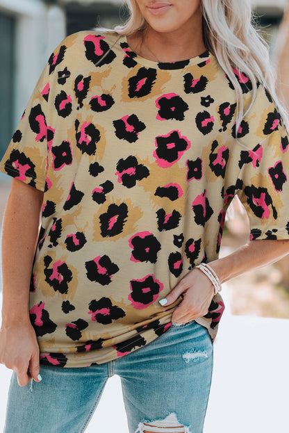 T-shirt ample imprimé léopard boyfriend 