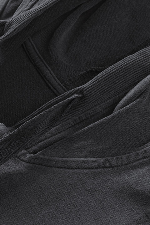 Zipped Front Stitching Hooded Sweatshirt