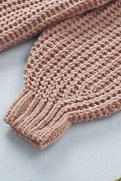 Cardigan tricoté kaki boutonné sur le devant à épaules tombantes