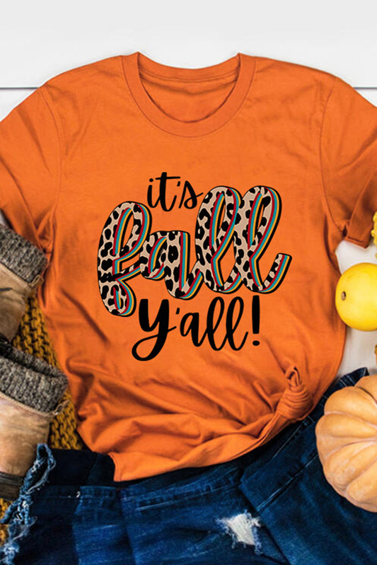T-shirt décontracté à imprimé animal « Its Fall Yall »
