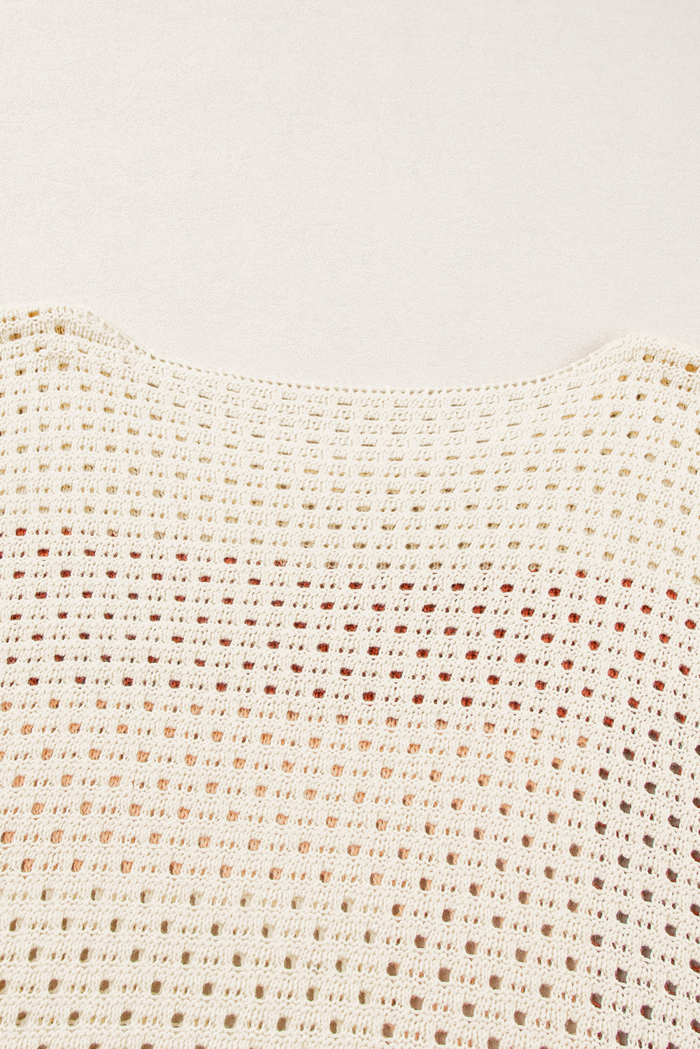 Apricot Pointelle Knit Colorblock Baggy Sweater