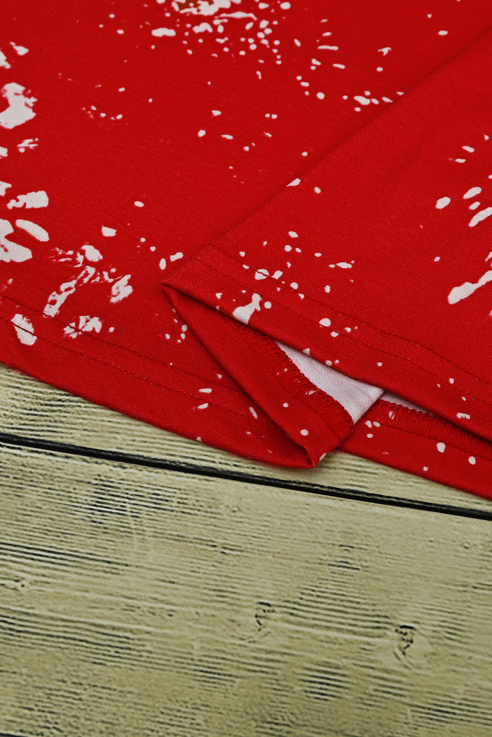 Red Retro Bleached Leopard Spot Pullover